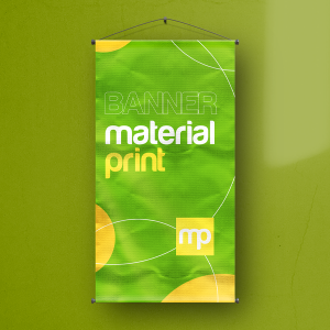 Banner Personalizado 80x120cm | Impressão só Frente | Bastão e cordão Lona 340g 80x120cm 4x0 Brilho Madeira e cordinha 